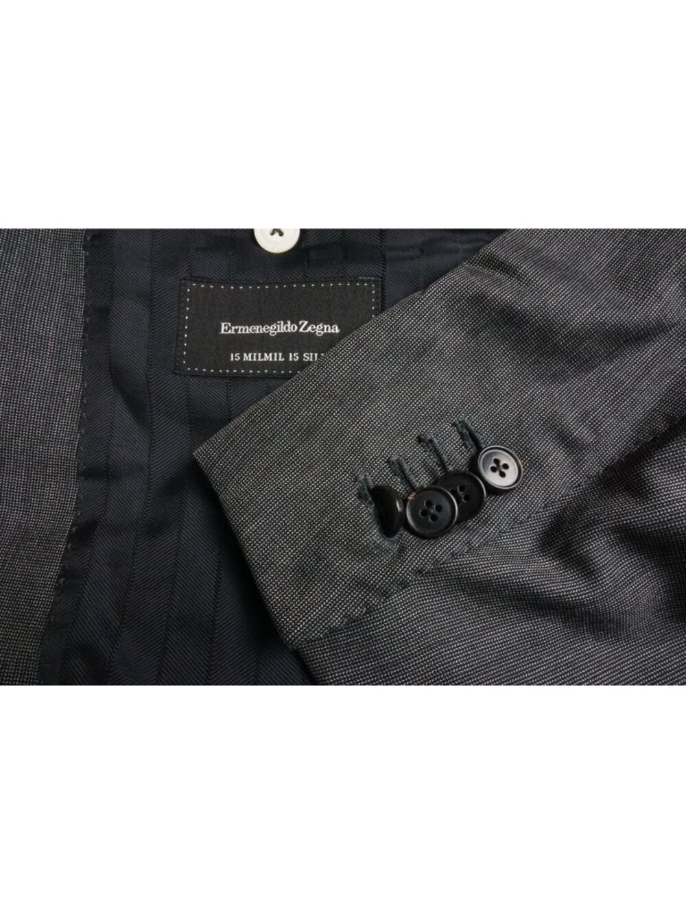 Ermenegildo Zegna 15milmil15 Silk Milano Gray Black 2 Pc Suit Jacket Pants 40R